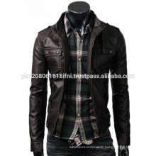 fit classic customized slim fit men pu leather / original leather jacket